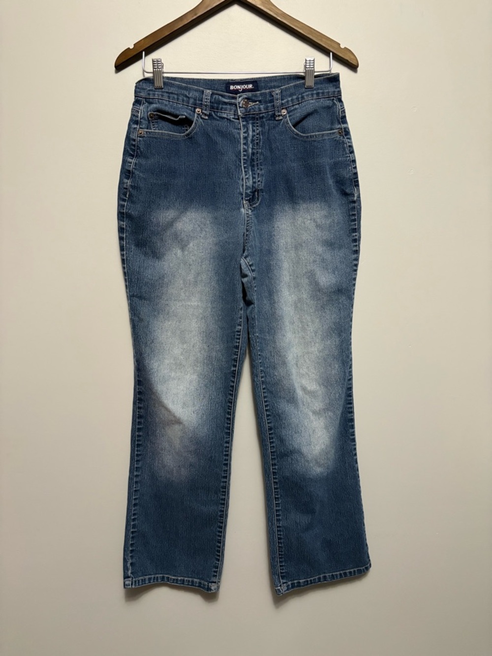 Bonjour Vintage Women's Mid-Rise Blue Denim Jeans Size 10